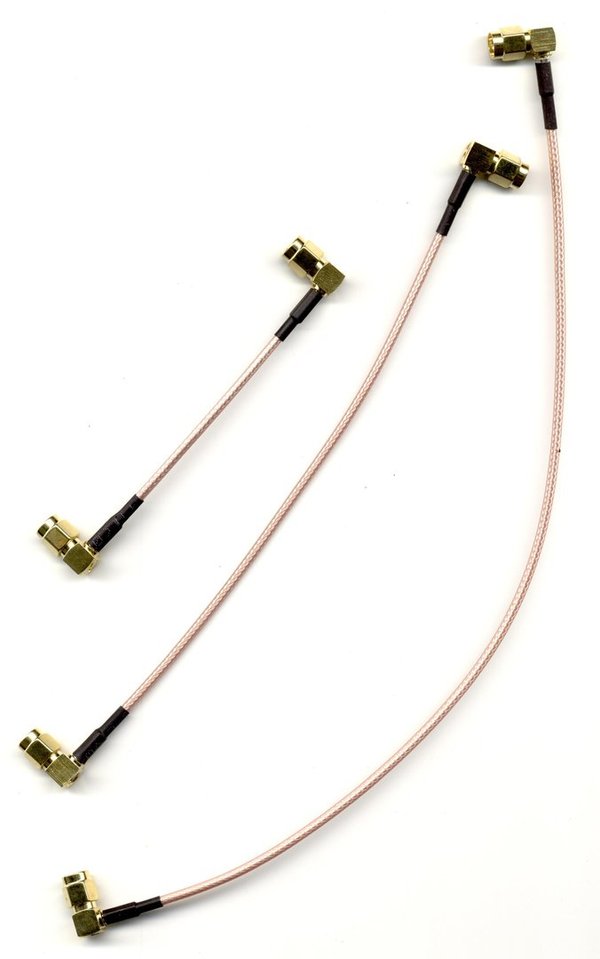 5 Stück SMA Kabel, RG316 Teflon,  mit 90° Winkelstecker an beiden Enden - Länge 10cm