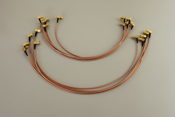 5 Stück SMA Kabel, RG316 Teflon,  mit 90° Winkelstecker an beiden Enden - Länge 40cm